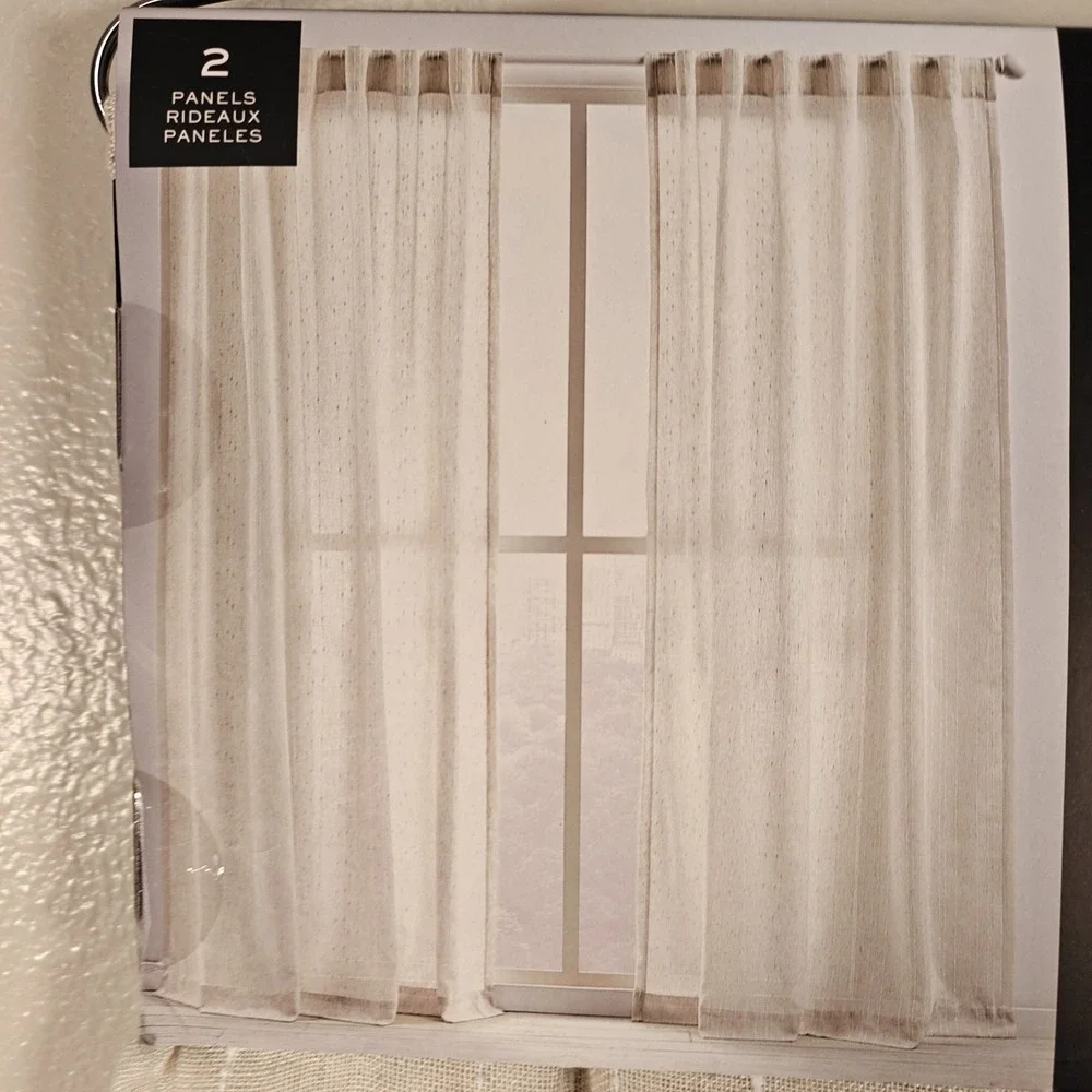 New Ralph Lauren Window Curtains 2 Panels Natural 54 x 96 Linen Back Tab Pocket